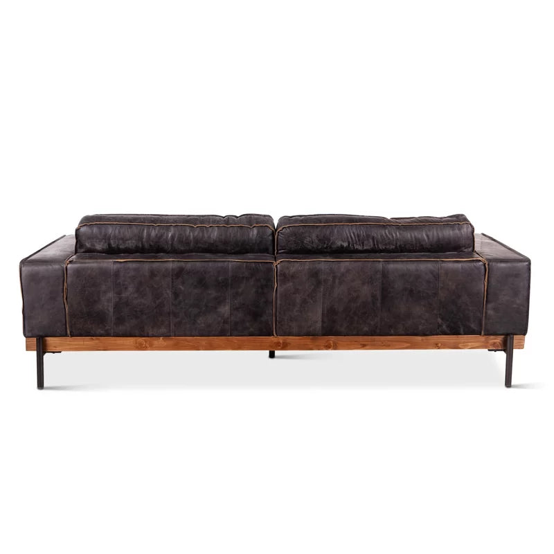 Metal & Synthetic Leather Arm Sofa Brown - Furnishiaa -  -